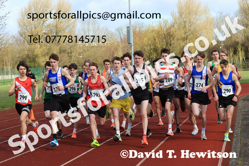 Mens Under-17s Young Athletes 5k, 2026 Northern Mens 12 and Womens 6 Stage Road Relays and Young Athletes 5k, Sheepmount Stadium, Carlisle. Photo: David T. Hewitson/Sports for All Pics